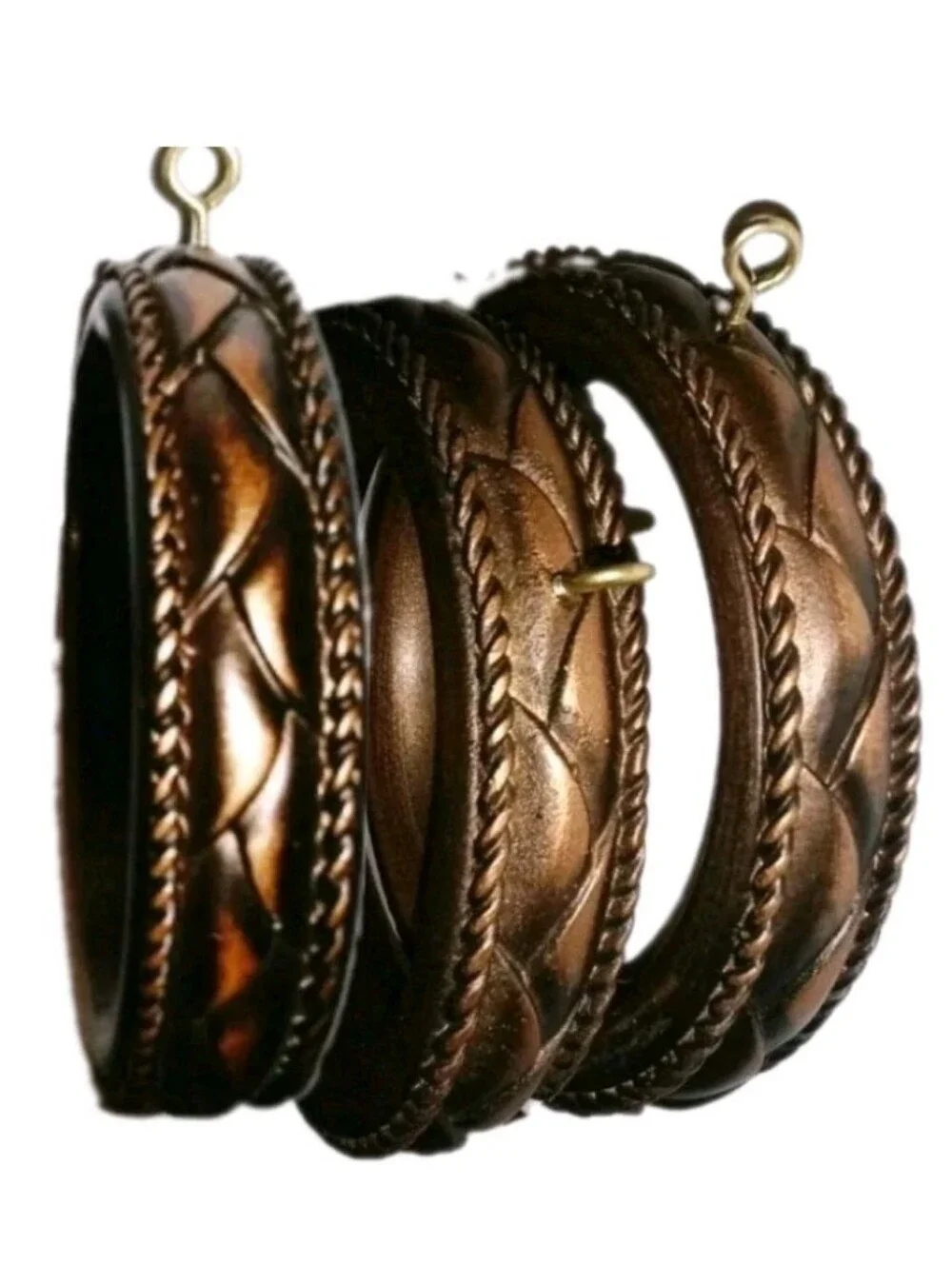 (3) Drapery Curtain Rod Rings. Select Bradford Design. Resin-Wood. 3 1/4
